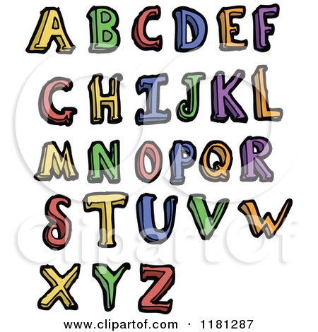 Cartoon of the Alphabet - Royalty Free Vector Illustration by lineartestpilot