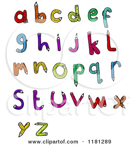 Cartoon of the Alphabet Made From Pencils - Royalty Free Vector Illustration by lineartestpilot