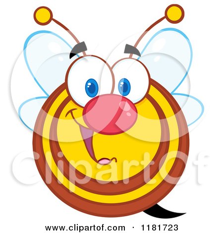 Cartoon of a Happy Bee - Royalty Free Vector Clipart by Hit Toon