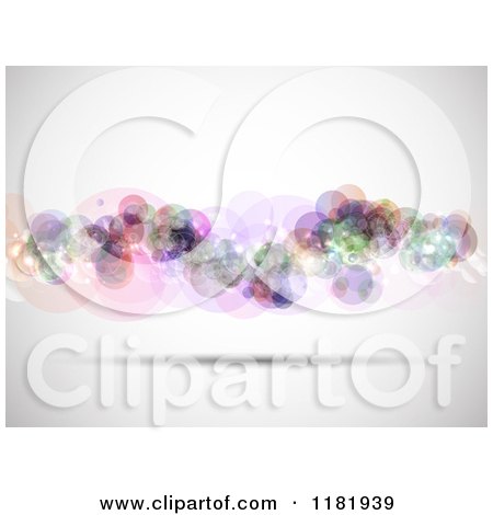 Clipart of a Background of Colorful Bubbles and Sparkles - Royalty Free Vector Illustration by KJ Pargeter