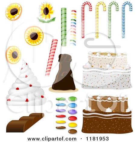 Clipart of Cakes and Candies - Royalty Free Vector Illustration by dero