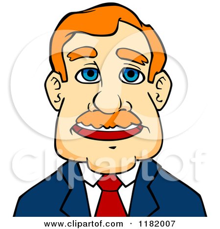 Cartoon of a Middle Aged Businessman - Royalty Free Vector Clipart by Vector Tradition SM