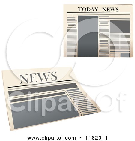 Clipart of Yellowed Newspapers - Royalty Free Vector Illustration by Vector Tradition SM