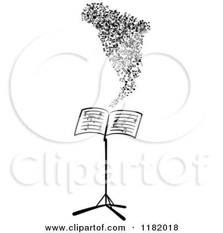Clipart of a Music Stand and Notes - Royalty Free Vector Illustration by Vector Tradition SM