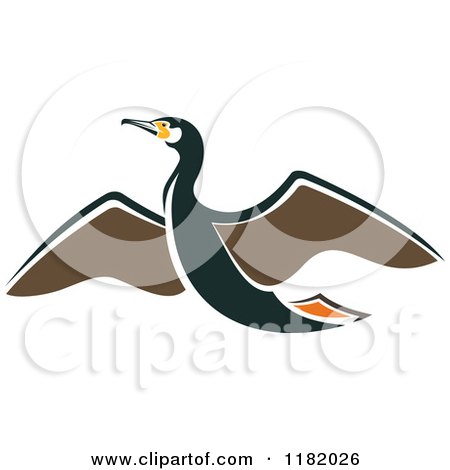 Clipart of a Flying Albatross Bird - Royalty Free Vector Illustration by Vector Tradition SM