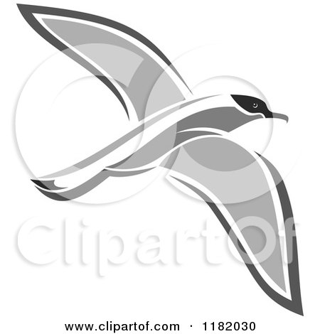 Clipart of a Flying Petrel Bird - Royalty Free Vector Illustration by Vector Tradition SM