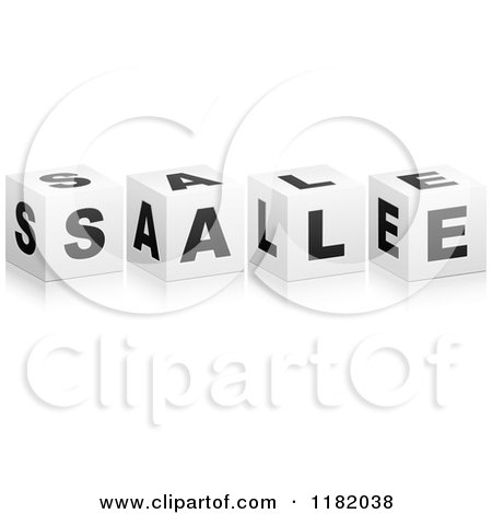 Clipart of 3d Black and White Cubes Spelling SALE - Royalty Free Vector Illustration by Andrei Marincas