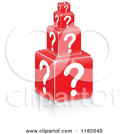 Clipart of 3d Stacked Question Mark Cubes - Royalty Free Vector Illustration by Andrei Marincas