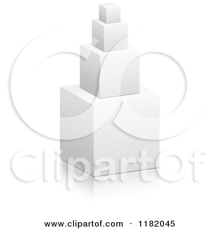Clipart of 3d Stacked White Cubes - Royalty Free Vector Illustration by Andrei Marincas