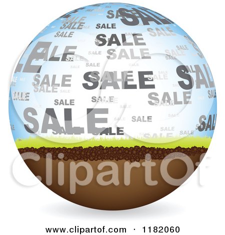 Clipart of a Natural Sale Globe - Royalty Free Vector Illustration by Andrei Marincas