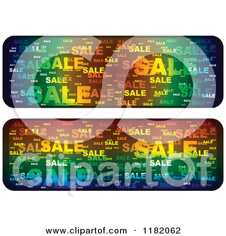 Clipart of Gradient Colorful Sale Website Banners - Royalty Free Vector Illustration by Andrei Marincas