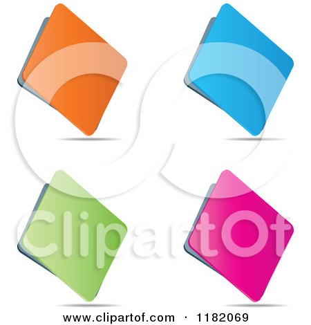 Clipart of Colorful Rhombus Diamonds and Shadows - Royalty Free Vector Illustration by Andrei Marincas