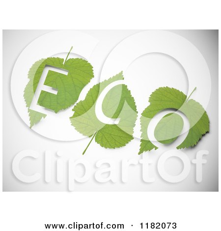Clipart of 3d Green ECO Leaves - Royalty Free CGI Illustration by Mopic