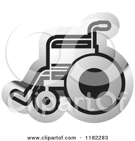 Clipart of a Silver Wheelchair Icon - Royalty Free Vector Illustration by Lal Perera