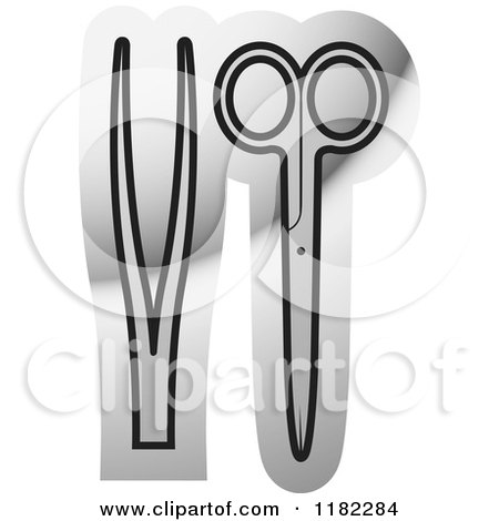 Clipart of a Silver Doctor Tools Icon - Royalty Free Vector Illustration by Lal Perera