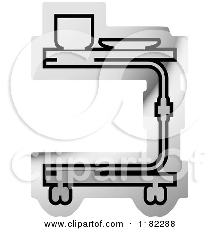 Clipart of a Silver Medical Table Icon - Royalty Free Vector Illustration by Lal Perera