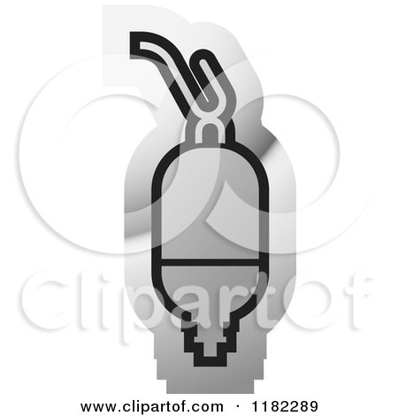 Clipart of a Silver Saline Bottle Icon - Royalty Free Vector Illustration by Lal Perera