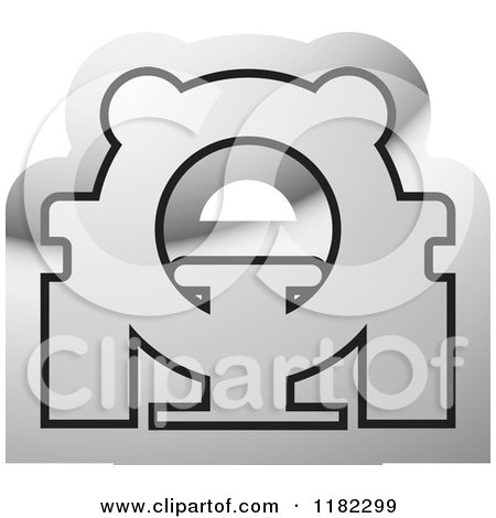 Clipart of a Black and Silver CAT Scan Machine Icon - Royalty Free Vector Illustration by Lal Perera