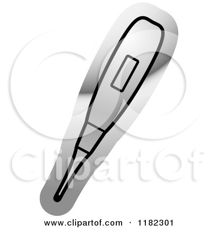Clipart of a Blood Sugar Monitor or Thermometer on Silver - Royalty Free Vector Illustration by Lal Perera