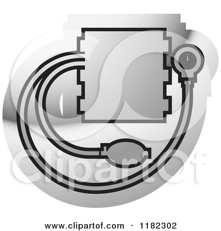 Clipart of a Blood Pressure Monitor on Silver - Royalty Free Vector Illustration by Lal Perera