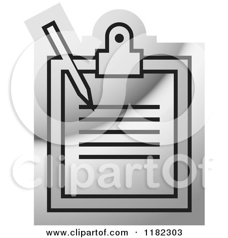 Clipart of a Silver Medical Record Icon - Royalty Free Vector Illustration by Lal Perera