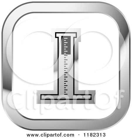 Clipart of a Medical Measuring Device on a Silver and White Icon - Royalty Free Vector Illustration by Lal Perera