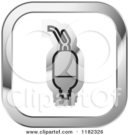 Clipart of a Saline Bottle on a Silver and White Icon - Royalty Free Vector Illustration by Lal Perera