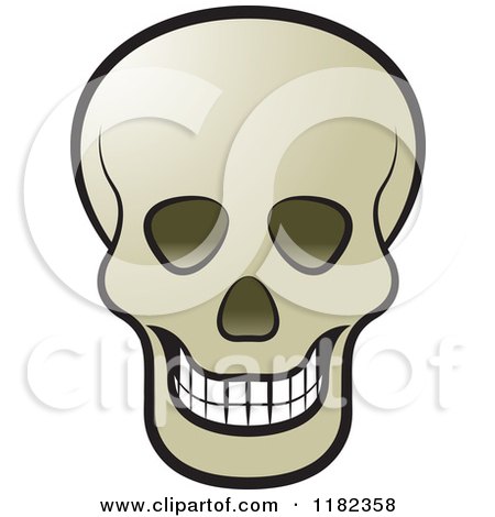 Clipart of a Grinning Human Skull - Royalty Free Vector Illustration by Lal Perera