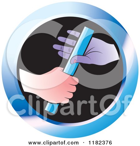 Clipart of a Round Baton Relay Exchange Icon - Royalty Free Vector Illustration by Lal Perera