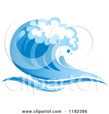 Clipart of a Blue Surf Ocean Wave 5 - Royalty Free Vector Illustration by Vector Tradition SM