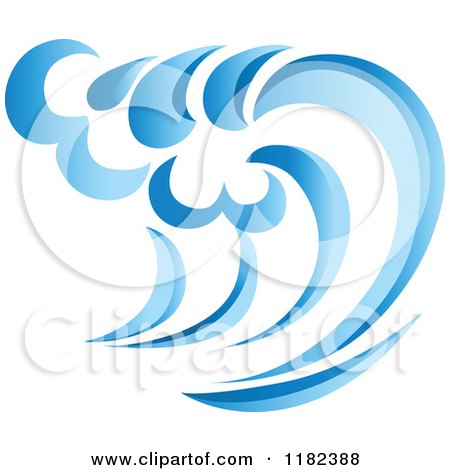 Clipart of a Blue Surf Ocean Wave 2 - Royalty Free Vector Illustration by Vector Tradition SM