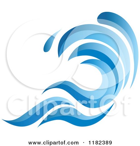 Clipart of a Blue Surf Ocean Wave 3 - Royalty Free Vector Illustration by Vector Tradition SM