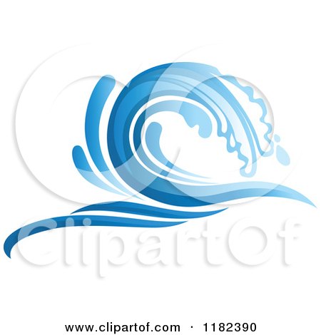 Clipart of a Blue Surf Ocean Wave 4 - Royalty Free Vector Illustration by Vector Tradition SM