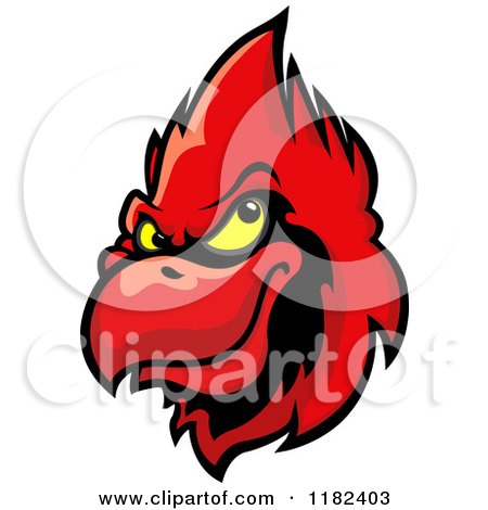 Clipart of a Red Cardinal Head 3 - Royalty Free Vector Illustration by Vector Tradition SM