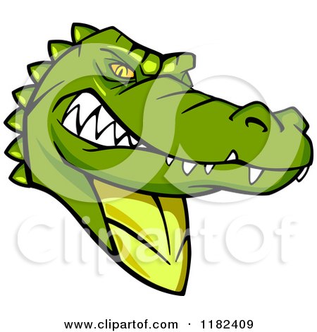 Clipart of a Tough Green Alligator Mascot - Royalty Free Vector Illustration by Vector Tradition SM