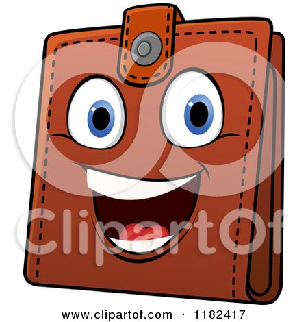 Clipart of a Happy Wallet Mascot - Royalty Free Vector Illustration by Vector Tradition SM