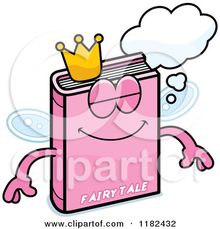 Cartoon of a Dreaming Pink Fairy Tale Book Mascot - Royalty Free Vector Clipart by Cory Thoman
