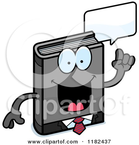 Cartoon of a Talking Business Book Mascot - Royalty Free Vector Clipart by Cory Thoman