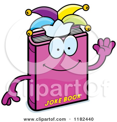 Cartoon of a Waving Jester Joke Book Mascot - Royalty Free Vector Clipart by Cory Thoman