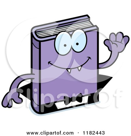 Cartoon of a Waving Horror Vampire Book Mascot - Royalty Free Vector Clipart by Cory Thoman
