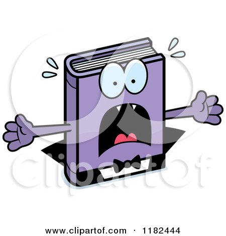 Cartoon of a Scared Horror Vampire Book Mascot - Royalty Free Vector Clipart by Cory Thoman