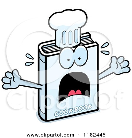 Cartoon of a Scared Cook Book Mascot - Royalty Free Vector Clipart by Cory Thoman