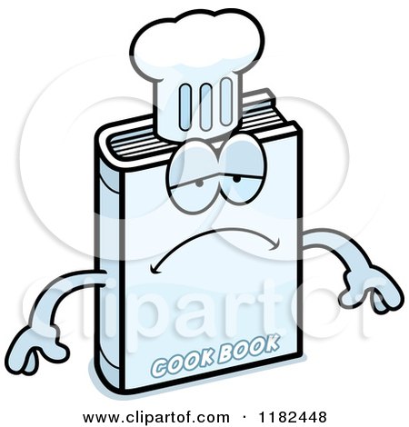 Cartoon of a Depressed Cook Book Mascot - Royalty Free Vector Clipart by Cory Thoman