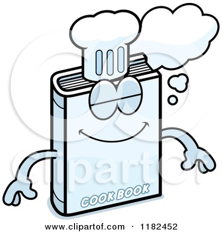 Cartoon of a Dreaming Cook Book Mascot - Royalty Free Vector Clipart by Cory Thoman