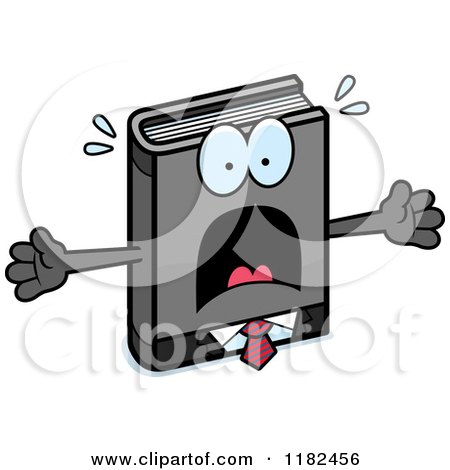 Cartoon of a Scared Business Book Mascot - Royalty Free Vector Clipart by Cory Thoman