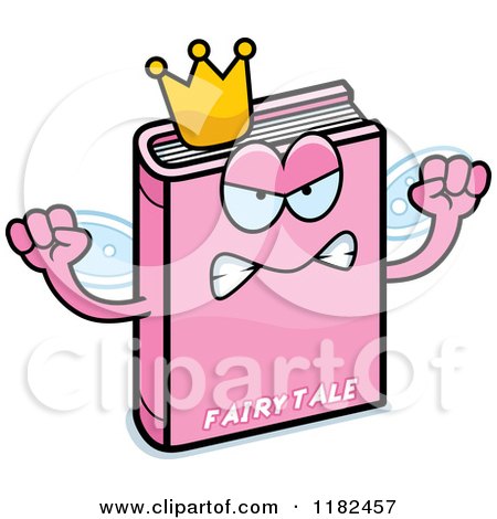 Cartoon of a Mad Pink Fairy Tale Book Mascot - Royalty Free Vector Clipart by Cory Thoman