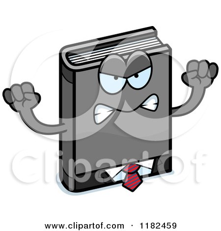 Cartoon of a Mad Business Book Mascot - Royalty Free Vector Clipart by Cory Thoman