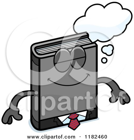 Cartoon of a Dreaming Business Book Mascot - Royalty Free Vector Clipart by Cory Thoman