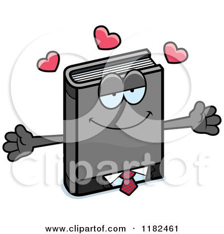 Cartoon of a Loving Business Book Mascot - Royalty Free Vector Clipart by Cory Thoman