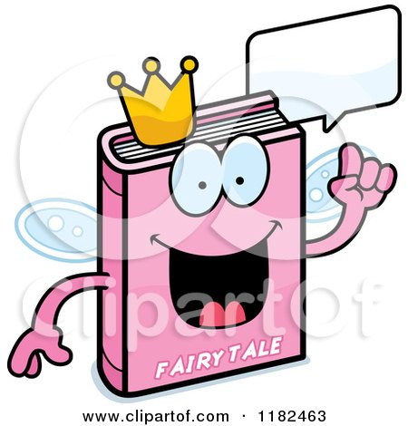 Cartoon of a Talking Pink Fairy Tale Book Mascot - Royalty Free Vector Clipart by Cory Thoman
